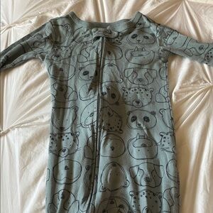 Carter's Green Animal Face Zip One-Piece